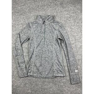 Terramar Half Zip Pullover Women's Small Gray Space Dye Long Sleeve Active Shirt
